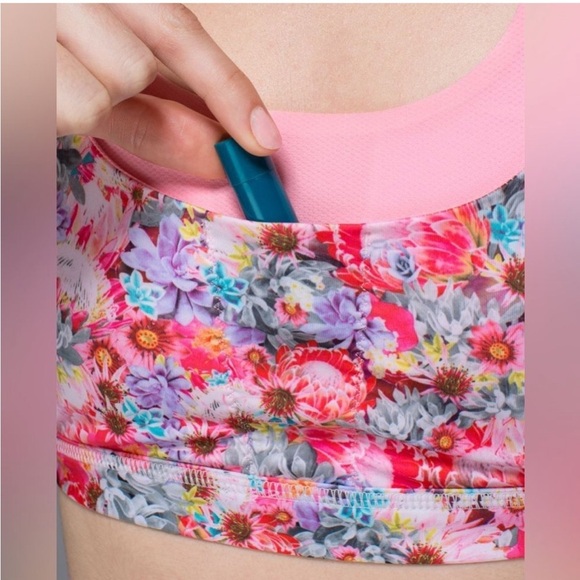 Lululemon Run: Stuff Your Bra II Flowabunga Mini Multi / Bleached Coral Sz 10! - Picture 4 of 12